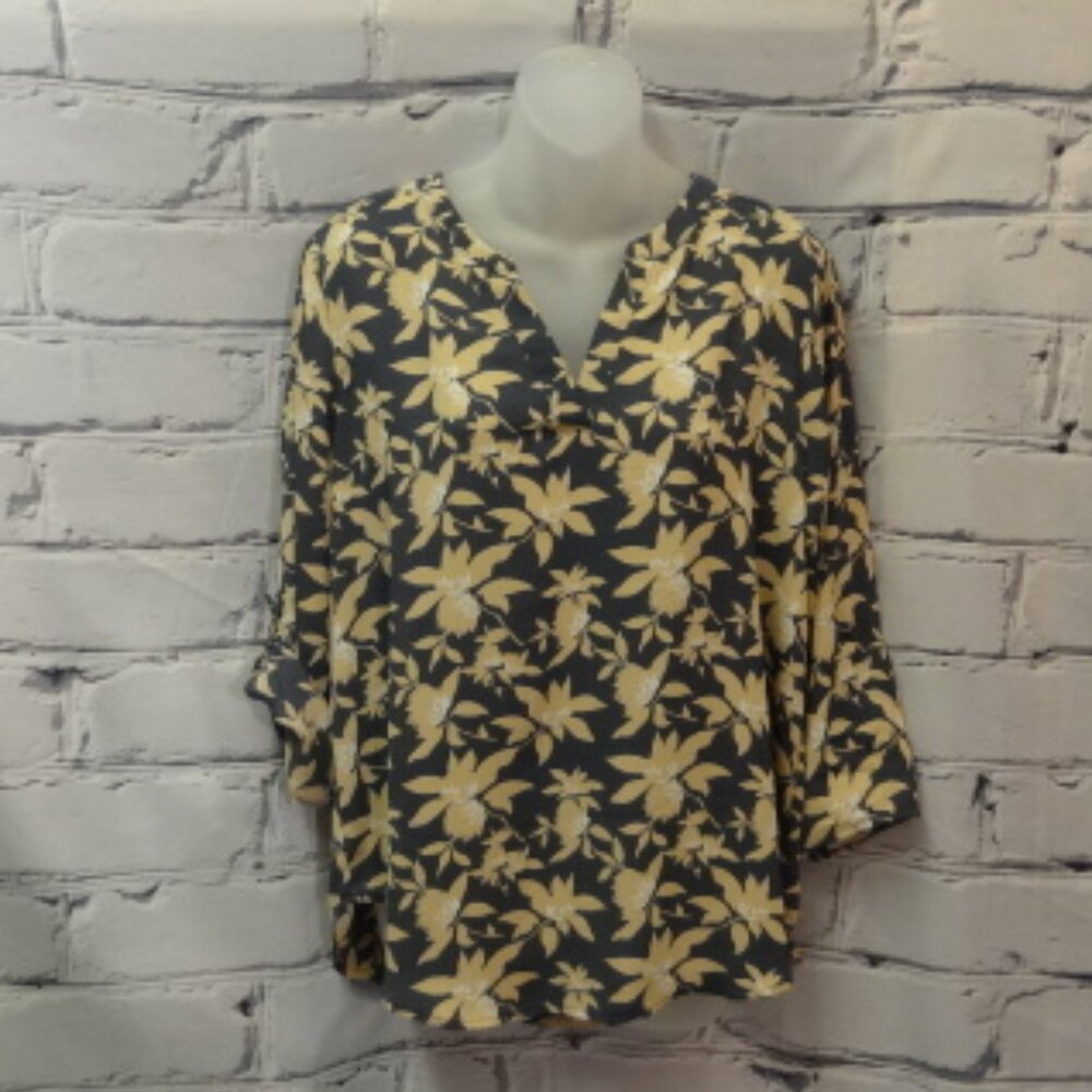 Maurice's Pretty Print Long Sleeve Tunic, Like New